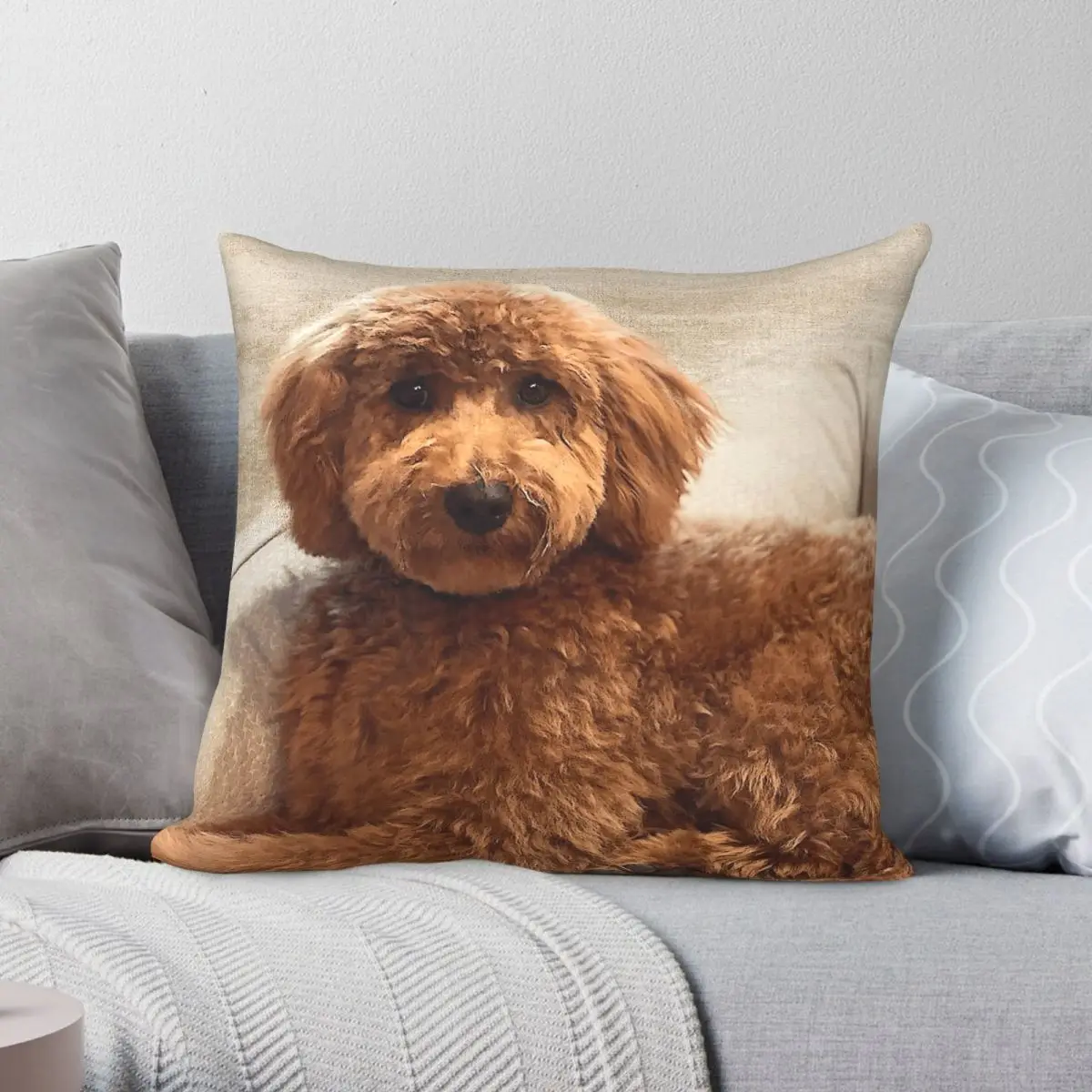 Molly The Dog Square Pillowcase Polyester Linen Velvet Printed Zip Decor Throw Pillow Case Bed Cushion Cover