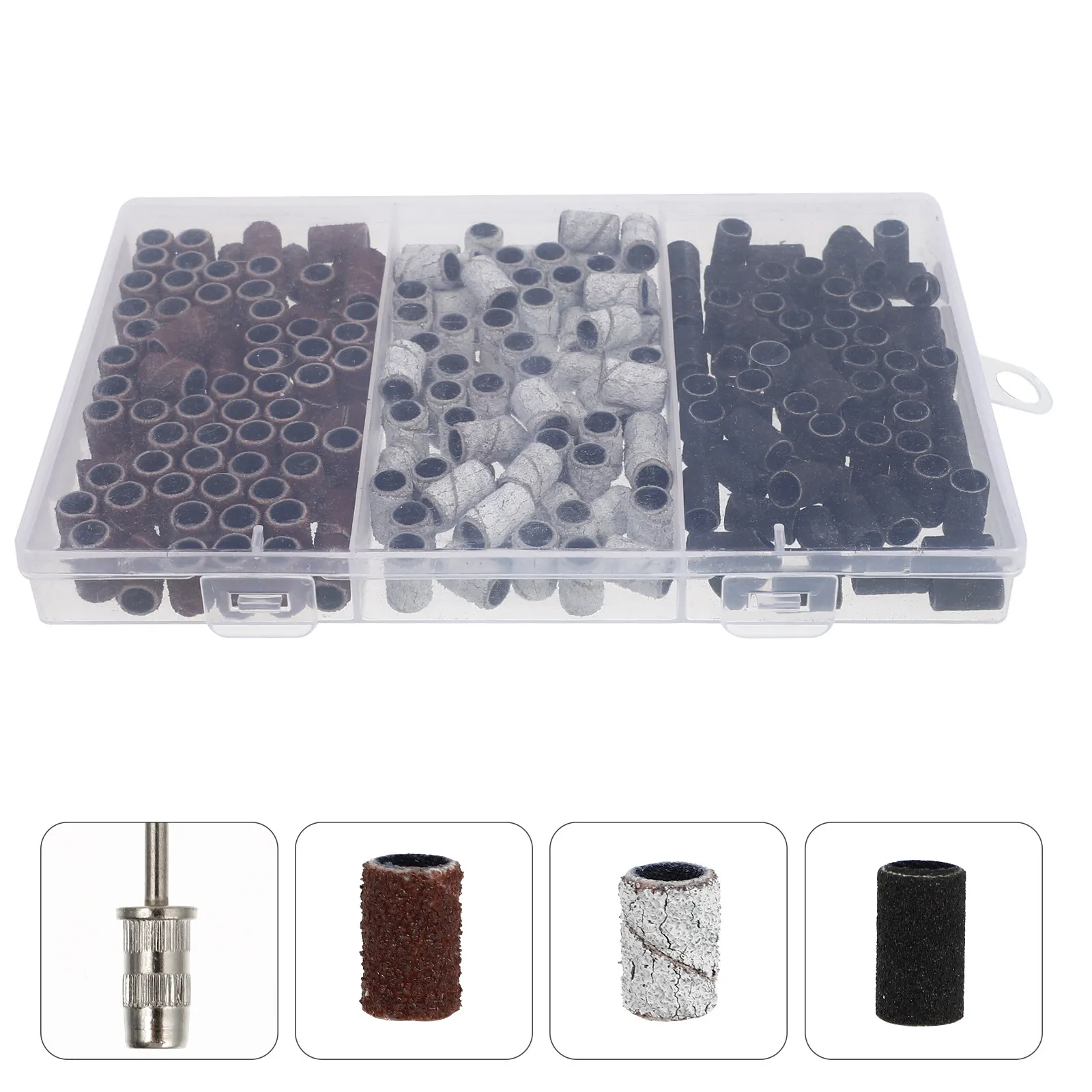

210Pcs Sanding Bands for Nails Resin Emery Material High Strength Wear Resistant Nail Drill Bits Polishing Smoothing Before