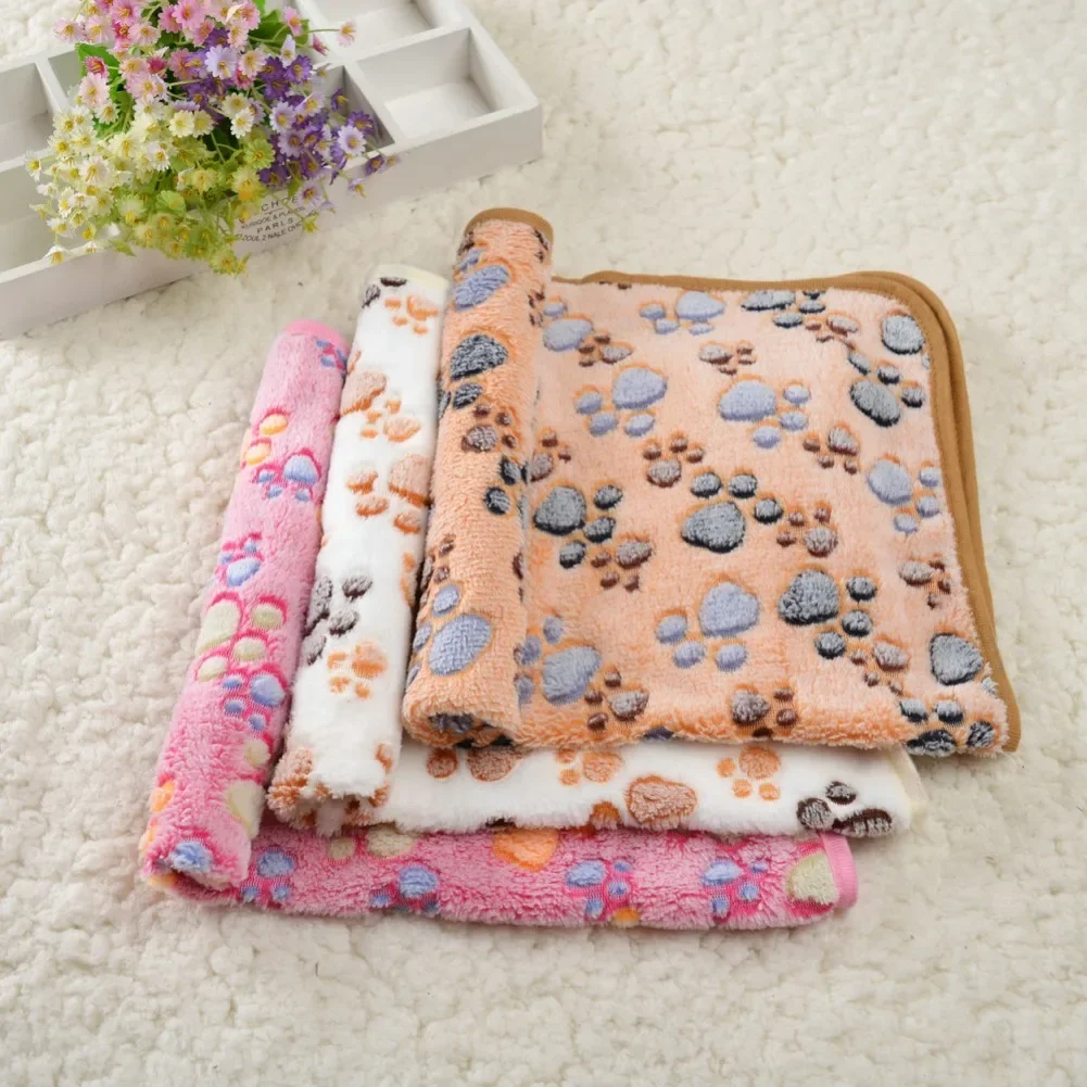 

Pet Cats And Dogs Four Seasons Warm Universal Non-Slip Blanket Cute Printed Plush Pet Mat Soft And Comfortable Pet Accessories