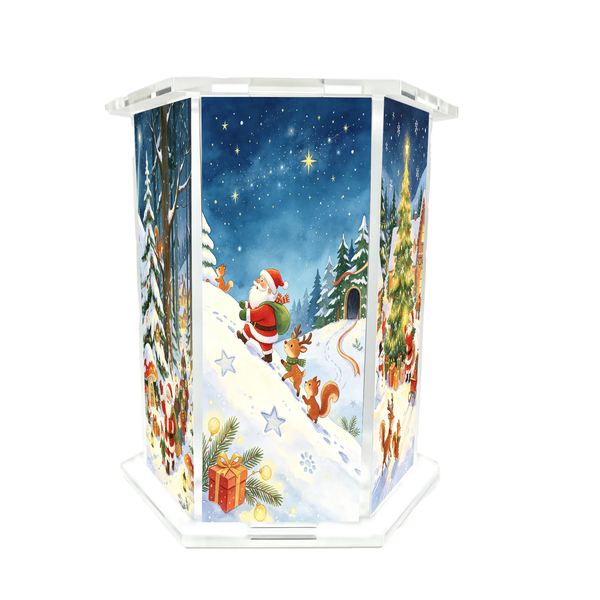 1PC Christmas series pen holder, suitable for giving to family, friends, and colleagues, holiday gift