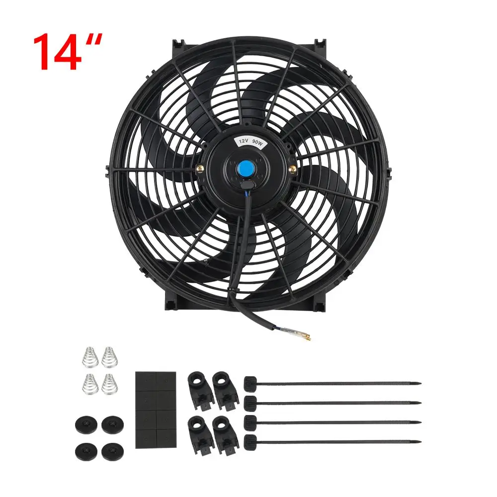 Universele 7/9/10/12/14/16 Inch 12V 80W 2100RPM Auto airconditioning Elektronische Radiator Koelventilator Blade Elektrische Cool Kit