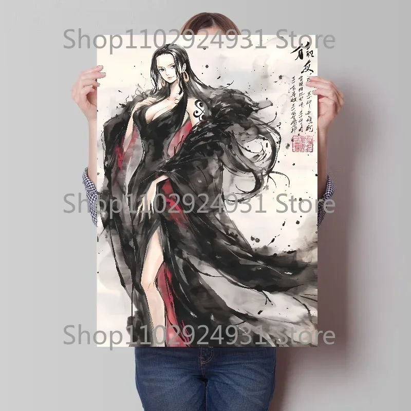 Anime One Piece Poster Luffy Zoro Robin Ink Painting Style Art Print Poster High Quality Canvas Painting Room Decoration