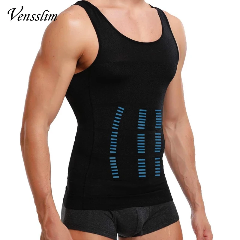 Vensslim Herren-Unterhemden zum Abnehmen, Kompression, Taillentrainer, Body Shaper, Bauchkontrolle, enge Shapewear, Oberteile zur Gewichtsreduktion