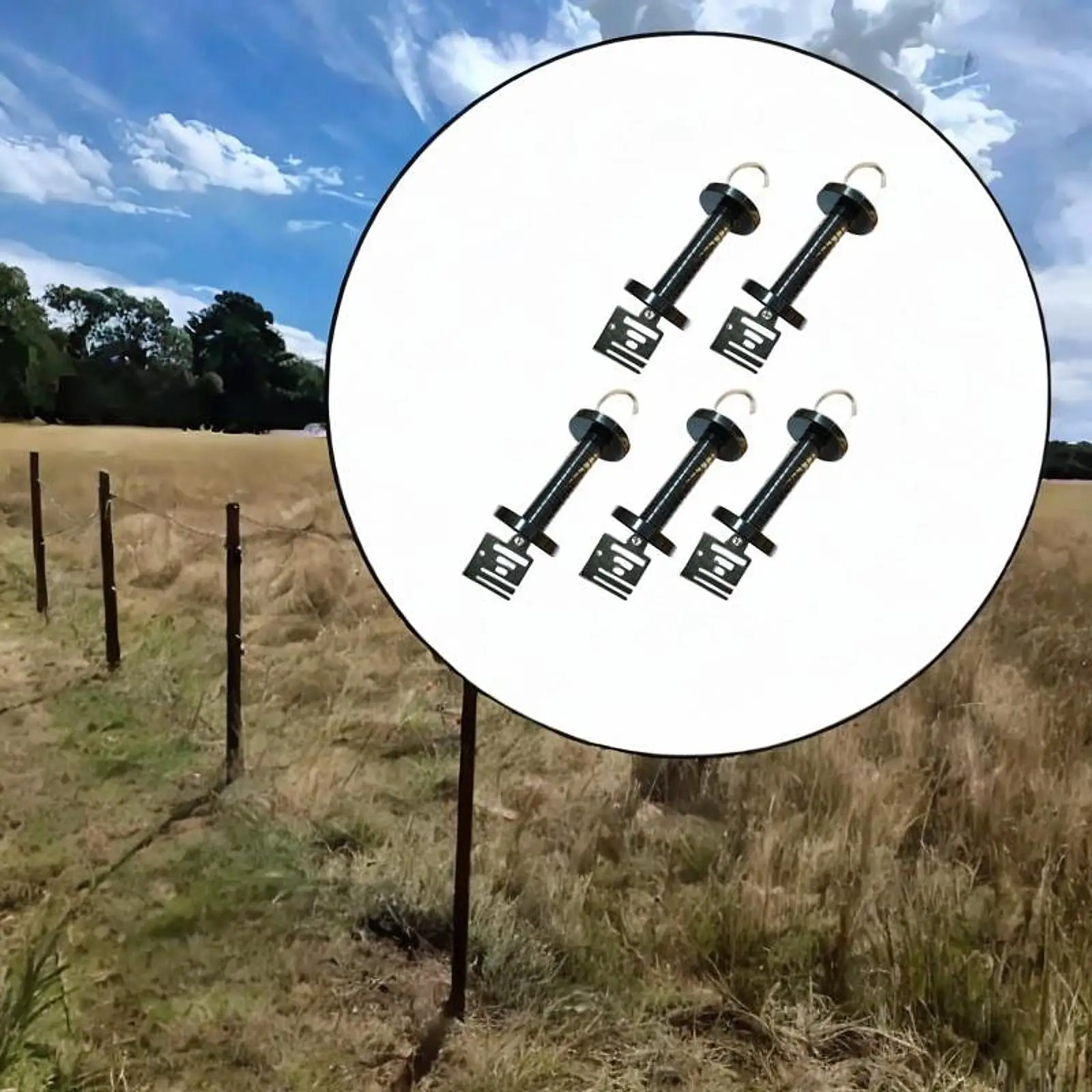 

5x Electric Fence Gate Handles Insulators Portable Electric Fencing System