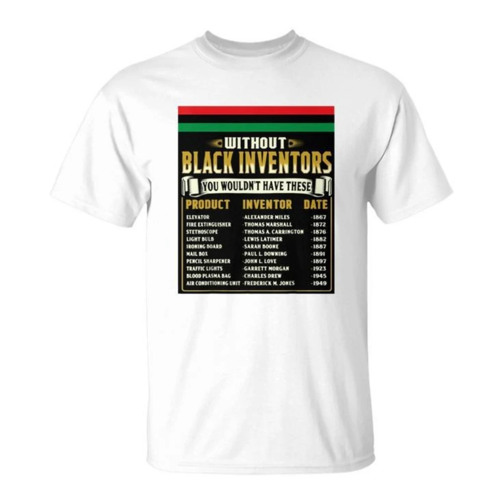 ملابس رجالية للجنسين تاريخ المنسى باللون الأسود، شهر التاريخ الأسود، قميص قصير مناسب للاستخدام اليومي للأصدقاء أو العائلة #2