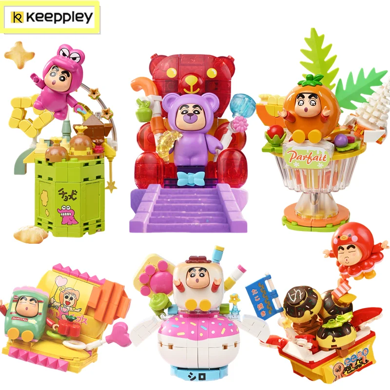 Nouveau bloc de construction Original Keeppley Crayon Shin-chan figurine d'action Shinnosuke ‌   Shiro personnages de dessins animés assemblage jouet cadeau