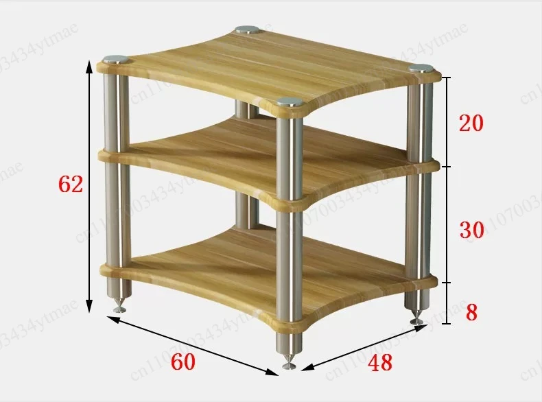 Solid Wood Metal Frame Multilayer Storage Cabinet TV Amplifier Speaker CD Display Rack - view 5