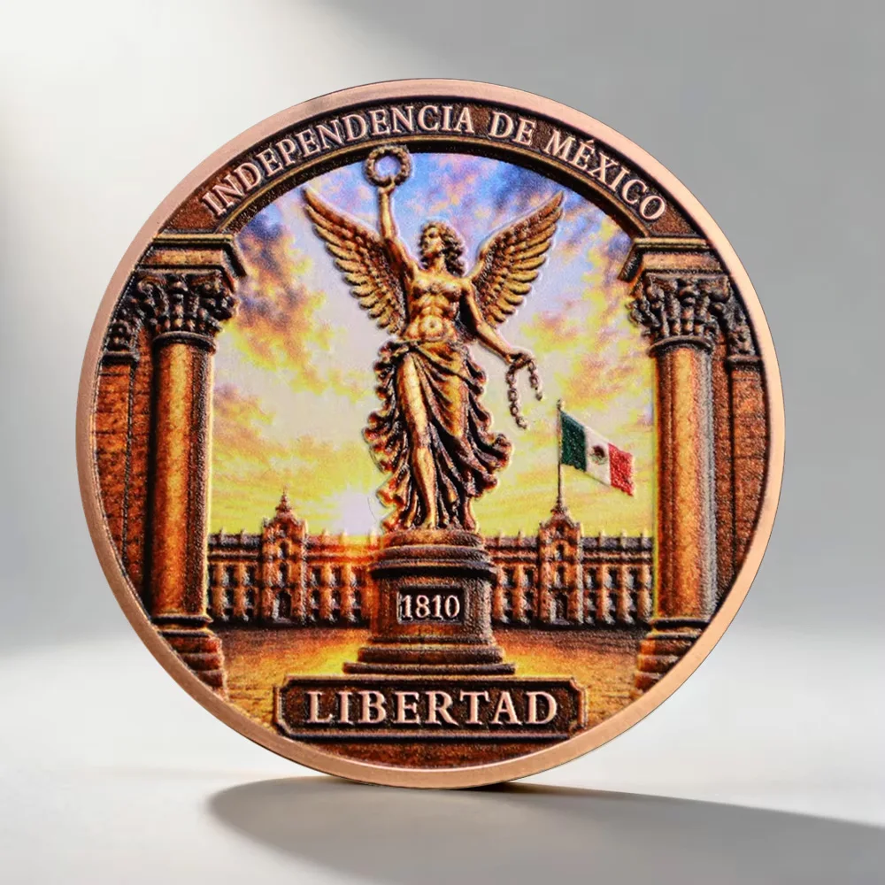 Copper Mexican Independence Libertad Collectible Coin Angel Eagle Snake Metal Token Patriotic Souvenir Coin Collectible Gift