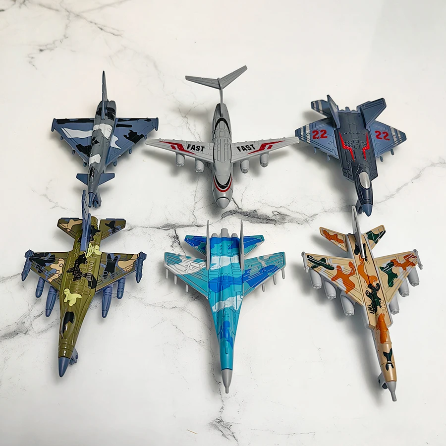 6 قطع من لعبة مجموعة الطائرة المقاتلة يمكن للأطفال على السواحل مجموعة عرض المنزل لتزيين هدية عيد ميلاد الأطفال #5