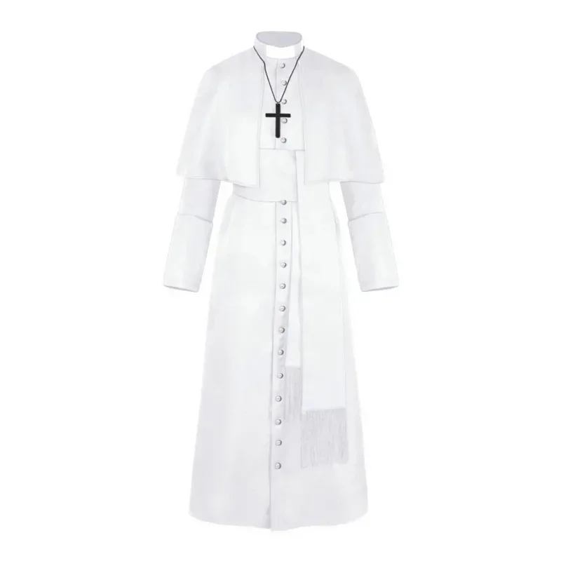 2025 AA القرون الوسطى عصر النهضة الكاهن زي الكنيسة الكاثوليكية الدينية الرومانية الرجعية البابا القس الأب كتلة التبشيرية رو جديد wat1