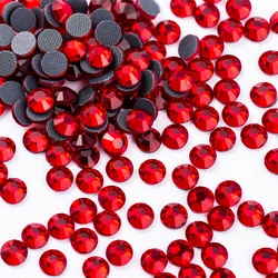 SS4-SS30 Multi-color Red Crystal Hot Fix Rhinestone Crystal Super Glitter Hot Fix Strass Iron On Rhinestones For Fabric Garment