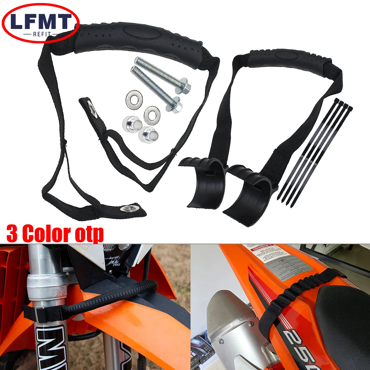 

Racing Front Rear Motorcycle Rescue Strap Pull Sling Belt Leashes for 125 150 200 250 300 350 400 450 500 cc Motocross Universal