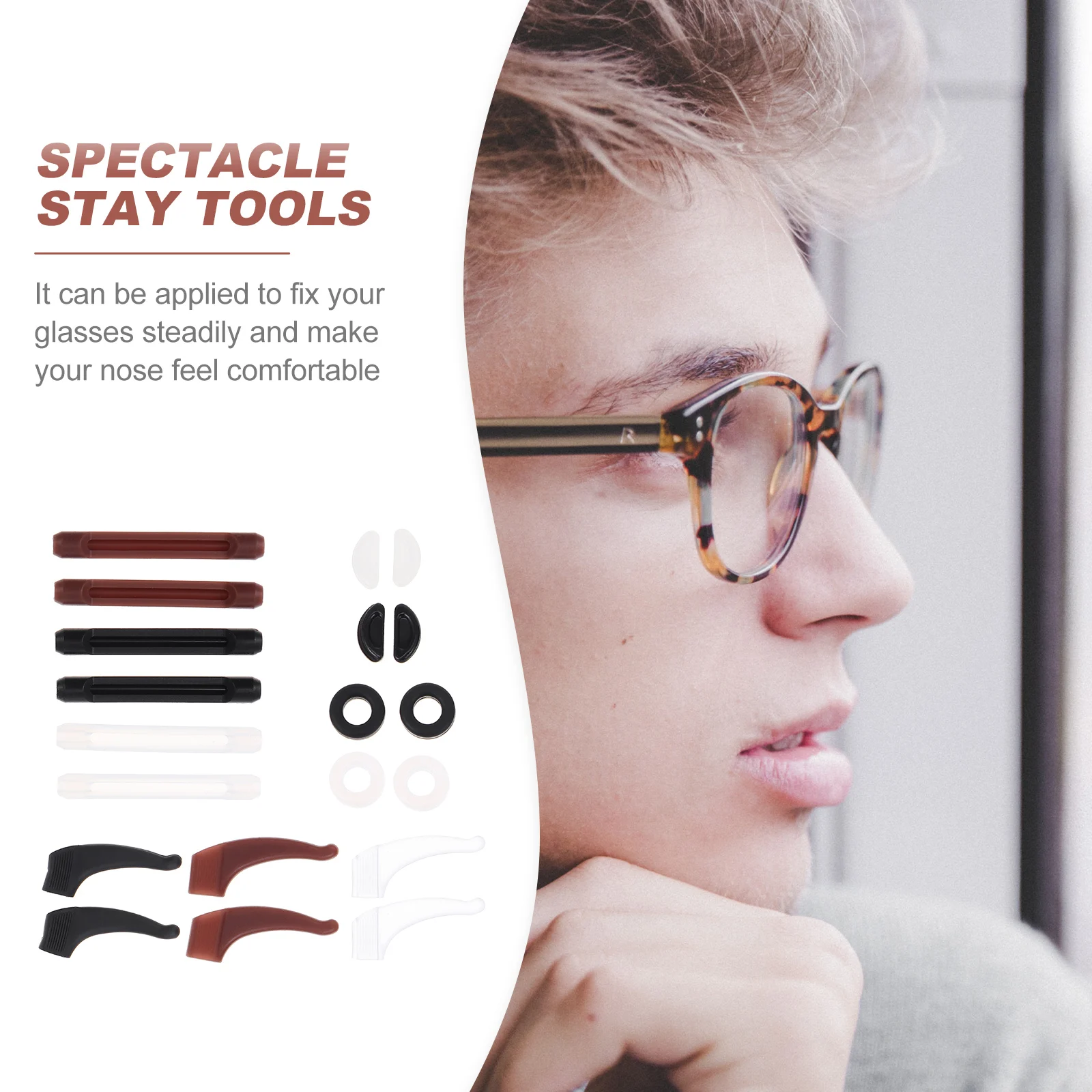 

1Set Eyewear Retainer Set Silicone Glasses Stoppers Ear Hooks for Secure Fit Hiking Fishing Biking Outdoor Sunglasses