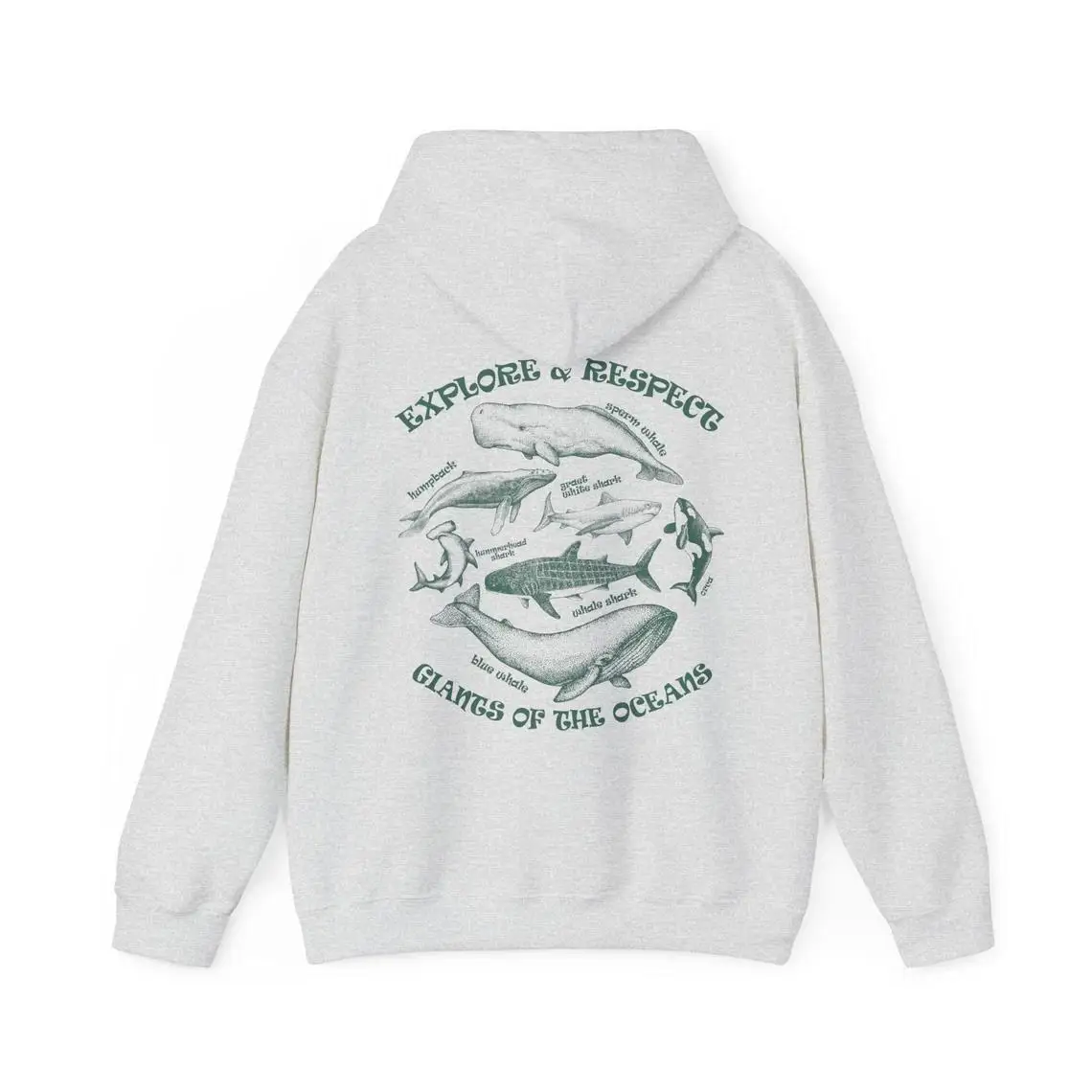 Whale Shark Manga Print Hoodies Shark Person Oversized Sweatshirt Ocean Long Sleeves Comfortable Autumn Winter Fleece Pullover