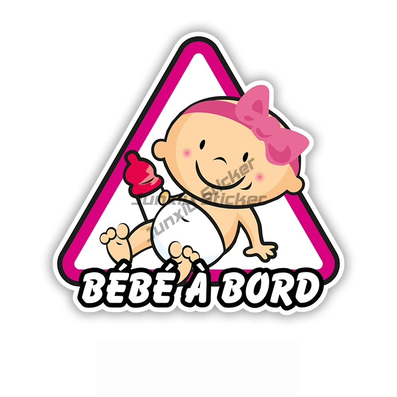 Cute Baby on Board Baby in Car Sticker Decorate Motorcycle Car Window Camper Off-road Truck Van Decal Accessories Customizable