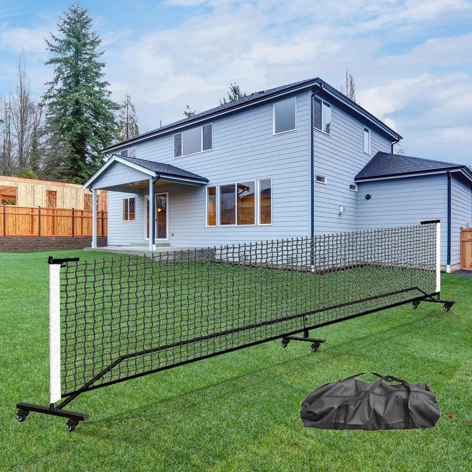 Portable Pickleball Net System Pickle Ball Net 22ft with Metal Frame Stand Tennis Net Sports Net for Game Indoor Backyard