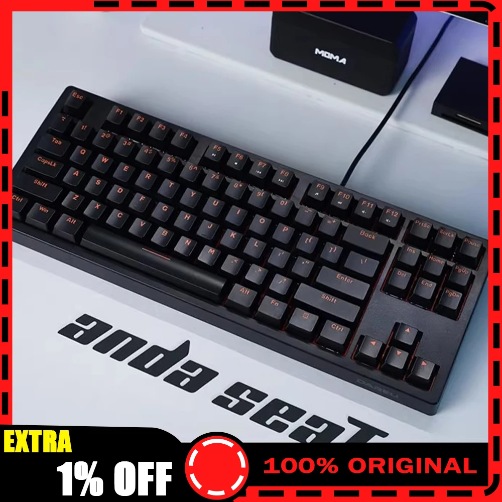

Новая проводная клавиатура DAREU DK100 с противоскользящим ковриком, двухцветными литыми колпачками клавиш, игровая клавиатура с защитой от проливания для CSGO, аксессуары для ПК, подарки
