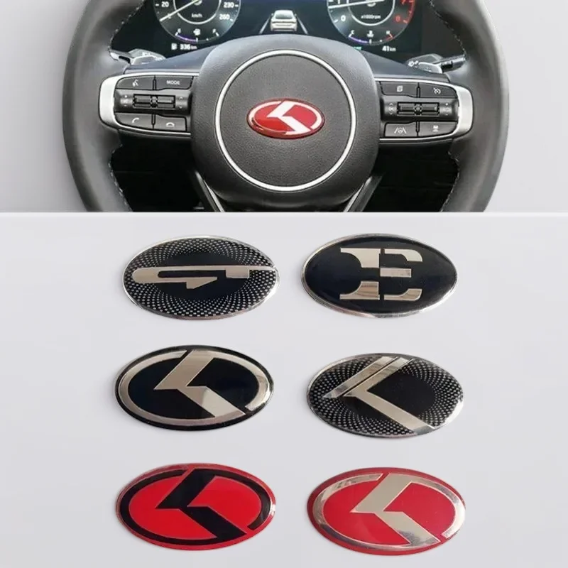 3D Aluminium Car Steering Wheel Center Emblem Badge Sticker Decal For KIA K2 K3 K5 KX5 GT Forte Rio Optima Sorento Accessories