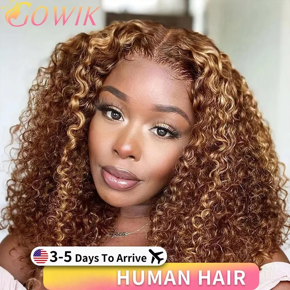 

Ombre Highlight 4/27 Глубокая волна Короткие парики Боб Парики из натуральных волос на кружеве спереди Предварительно выщипанные 5x5 HD Короткие вьющиеся кружевные фронтальные парики для женщин