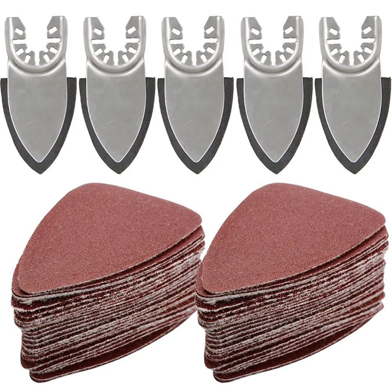 130Pcs Oscillating Tool Detail Sanding Pads Kit, 5Pcs Finger Sanding Pads, 125Pcs Sandpaper, For Surfaces Polish Sanding