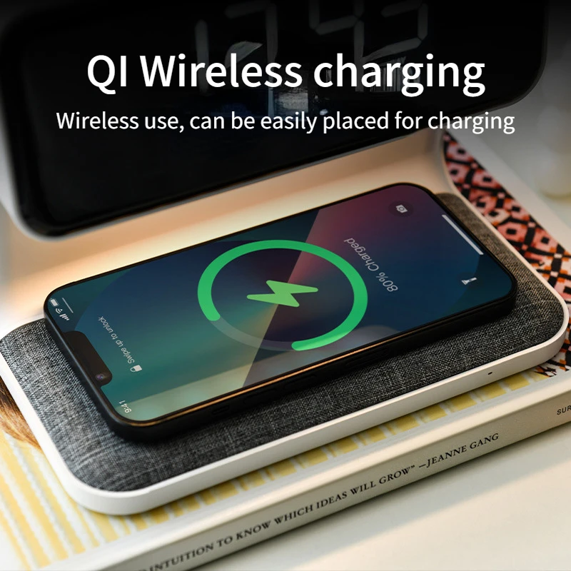 ไฟข้างเตียง, นาฬิกาปลุก, ไฟกลางคืนขนาดเล็ก, ชาร์จไร้สายพร้อมนาฬิกา, เดสก์ท็อป, ไฟสามในหนึ่งคืน, ห้องนอน