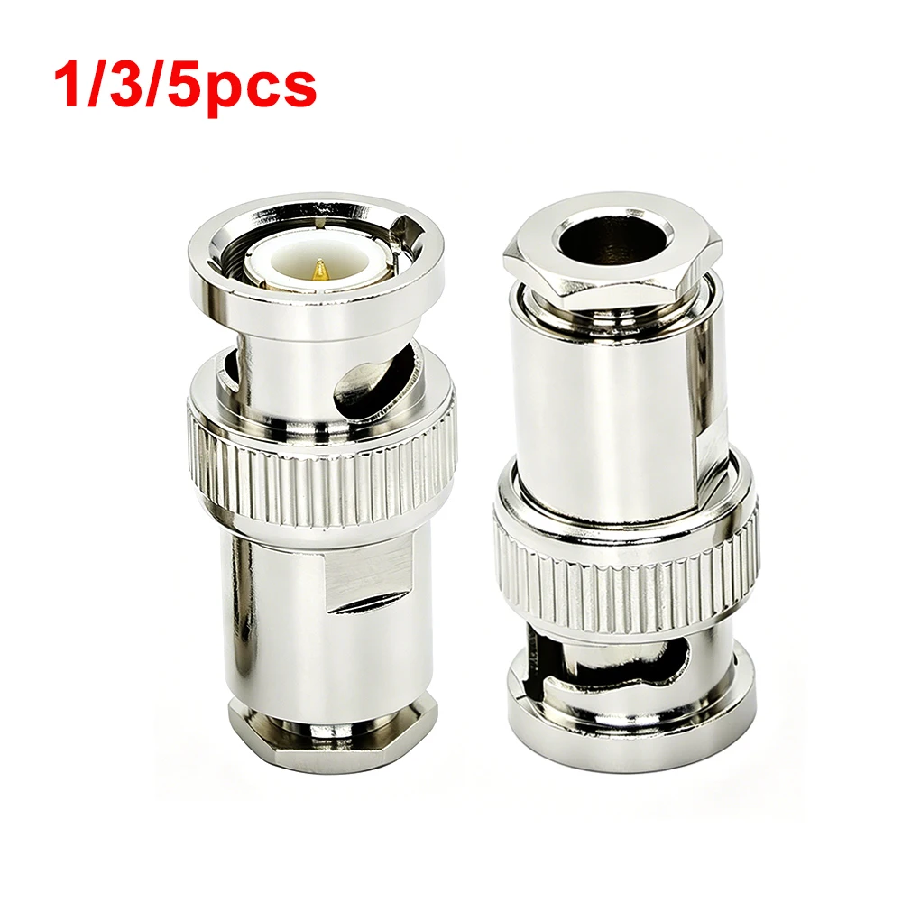 1/3/5Pcs BNC Male Plug Clamp RG58 RG142 LMR195 RG400 Cable RF Coaxial Connector Wire Terminals DIY