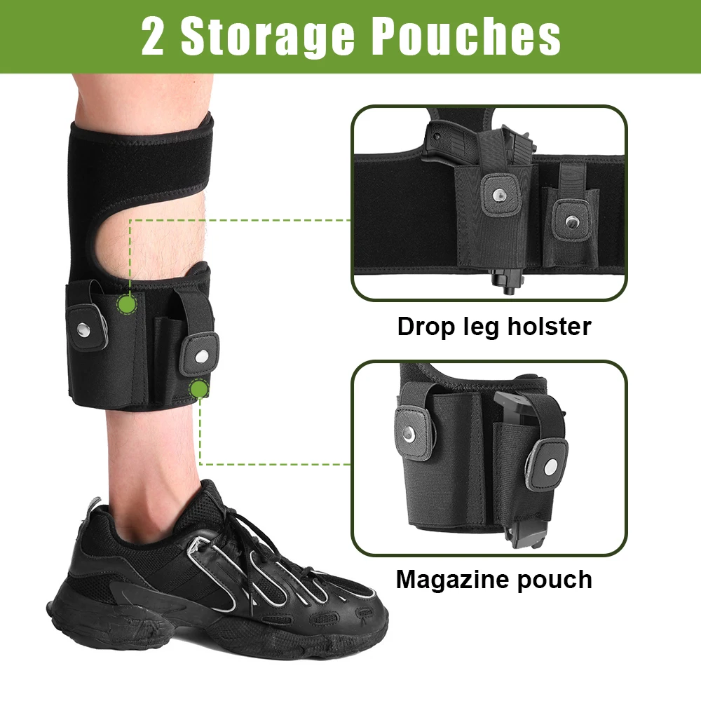 Funda de tobillo para pistola ajustable con bolsillo portacargadores - imagen 3