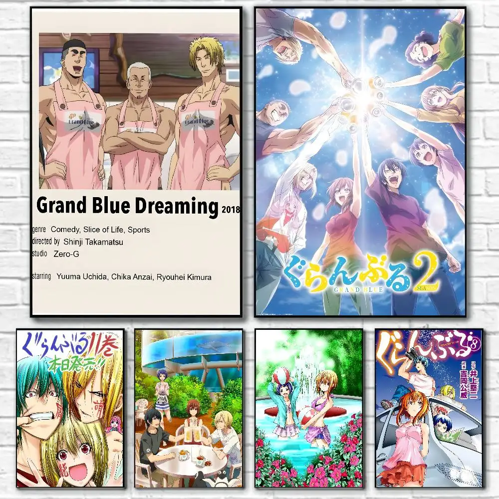G-Grand Blue Anime Japanisches Poster, Leinwandgemälde, Poster mit Drucken, Zuhause, Schlafzimmer, Wohnzimmer, Dekoration, Geschenk