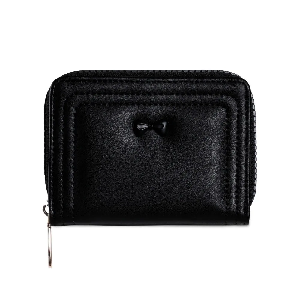 

Portable Cute Bow Women's Wallet Short Zipper Coin Purse Student Card Holder Gifts
