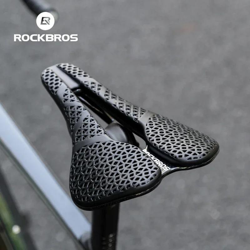 ROCKBROS Carbon Bicycle Saddle 3D Printed Bike Seat Ultra-Light Shock-Absorption Profession MTB Road Bicycle Saddle Cycling