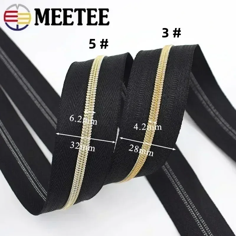 4-10Meters 5# Nylon Zippers Colorful Tooth Coil Zipper for Garment Bags Zip Tape Repair Kit DIY Clothes Tailor Sewing Accessory
