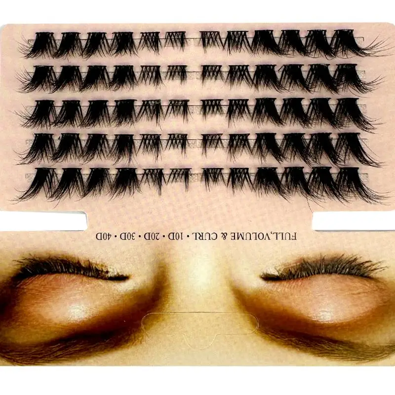 Mélanger 3D moelleux Extension de cils à grappe unique segmenté naturel vison renard effet oeil maquillage cils individuels faux cils