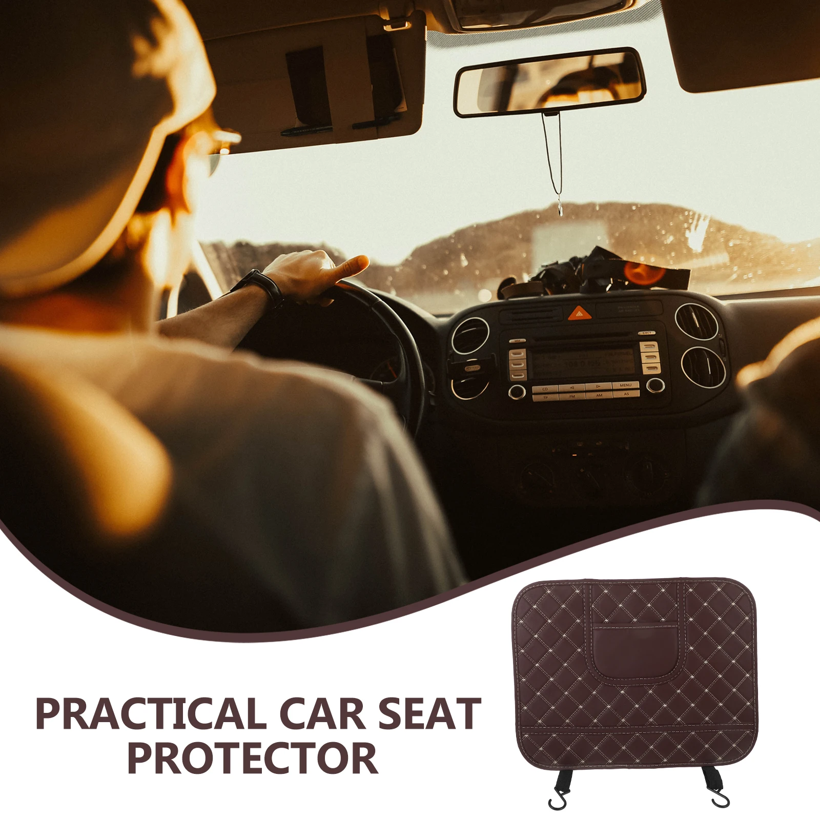 

Back Protector Kick Mat For Car Child Seat Scratch-Proof Waterproof Car Seat Mat For Kids Pet Friendly Auto Interior Protection