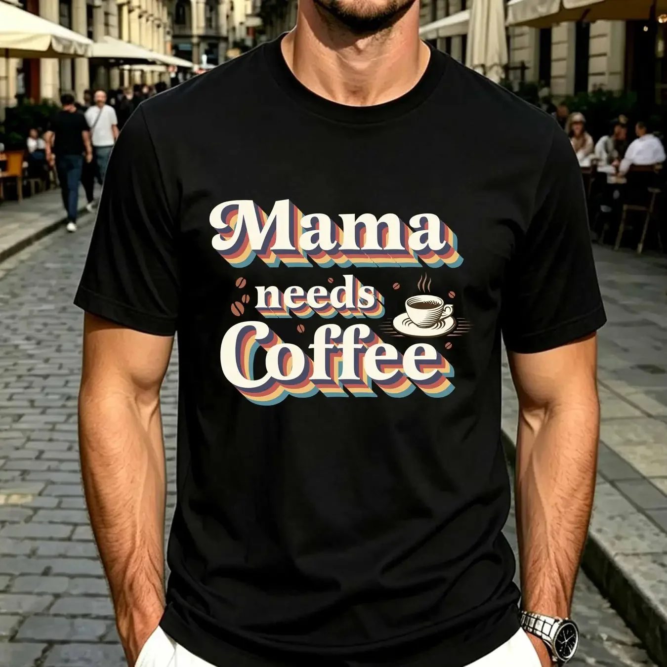 washed T Shirt Funny mom Quote Mama Needs Coffee Mothers Day New Lover mother cute long or short sleeves vintage Washed