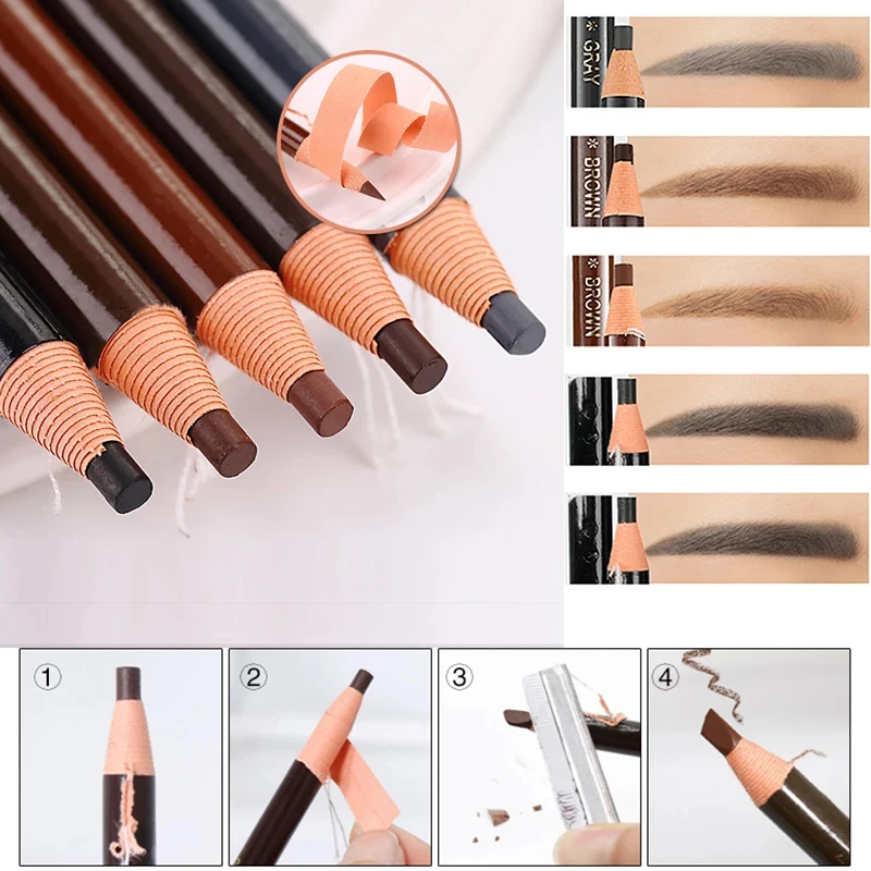 3 stücke Augenbrauen Stift Wasserdichte Spitze Augenbraue Tattoo Bleistift Lange Anhaltende Natürliche Make-Up Professionelle Feinen Skizze Auge Stirn Bleistift