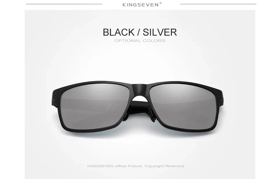 KINGSEVEN Männer Polarisierte Sonnenbrille Aluminium Magnesium Fahren UV400 Gläser Rechteck Shades Augenschutz Luxus Männlichen Brillen – Detail 9