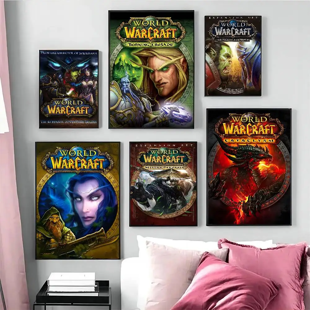 Online games W-WarcraftS vintage Whitepaper Poster HD Quality Poster Wall Art Painting Study Room Wall Decor