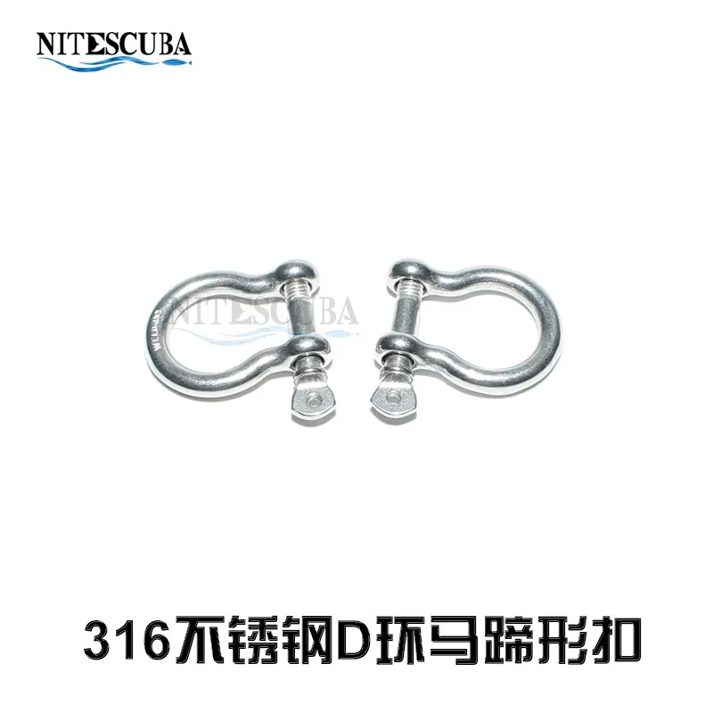 Diving 316 Stainless Steel D-Buckle Hand Rope Camera Holder Connection Hanging Buckle Horseshoe Buckle