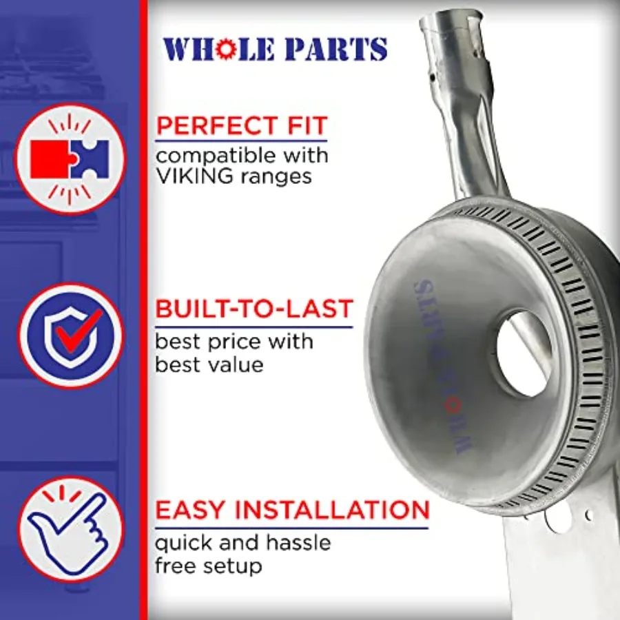Whole Parts Top Front Burner Assembly Part# PA080037 - Replacement and Compatible with Some Viking Ranges