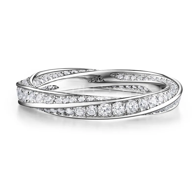 Strictly Selected Jewelry 925 Silver-plated Gold-plated Diamond-encrusted Ring Jewelry Douyin Internet Celebrity Mid-to-high-end