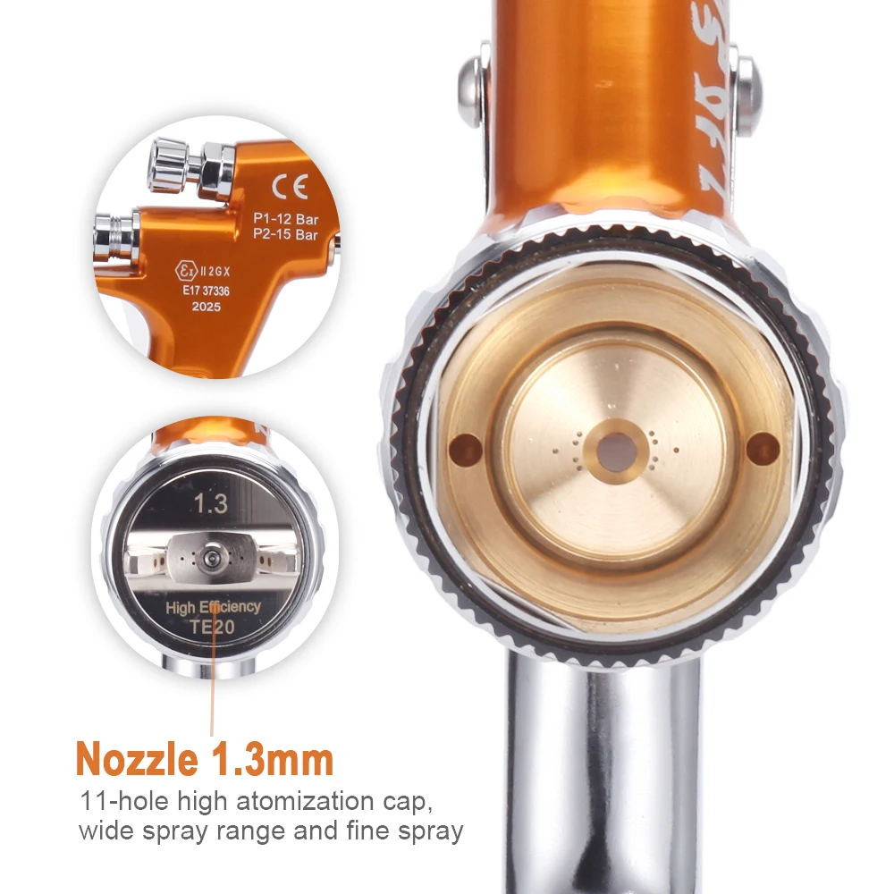 DEVIDISS GTE Pro TE20 Lite HVLP Spray Gun 1.3mm Fine Finish Nozzle Automibile Paint Professional Use - view 6