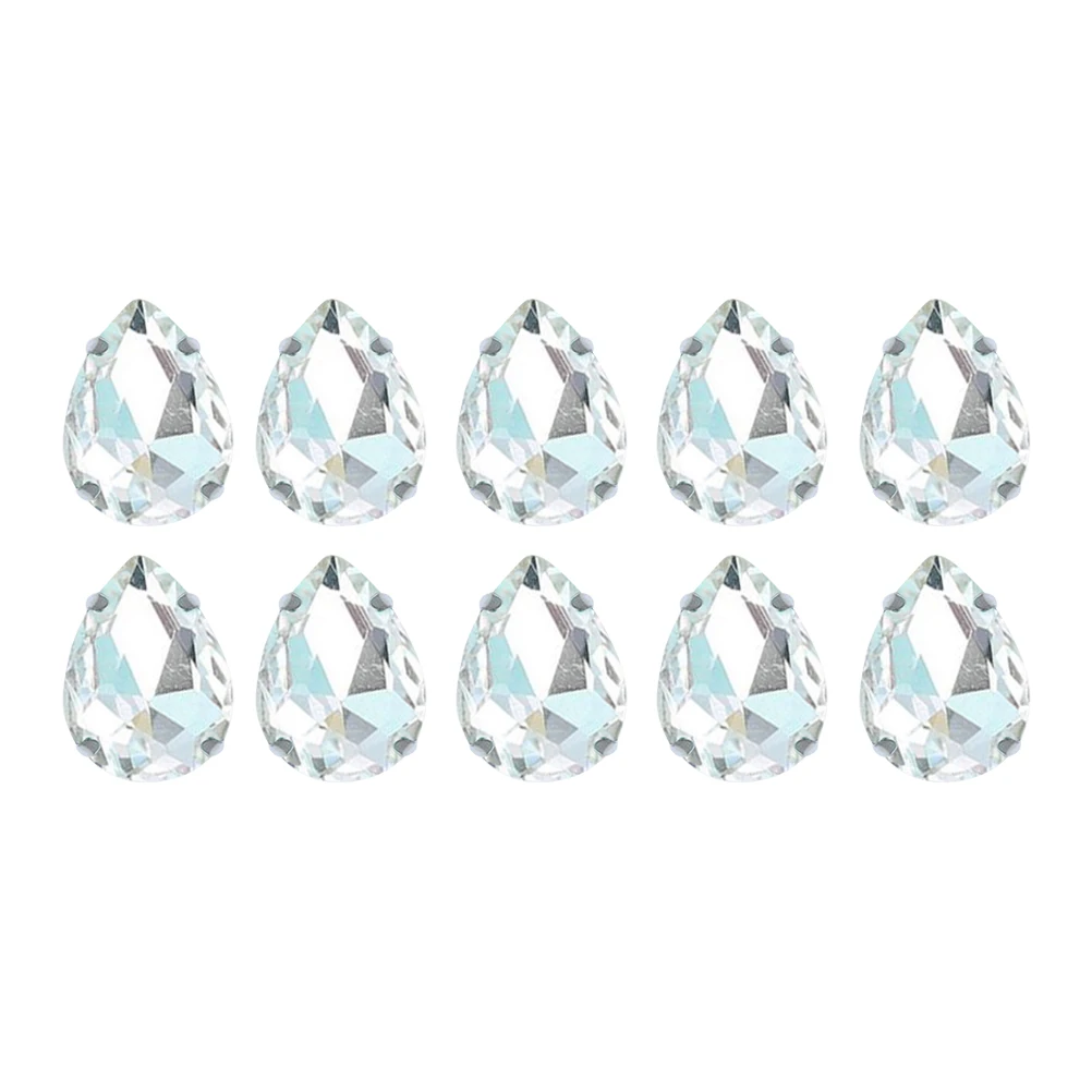 

50pcs Water Drop Glass Claw Drill Sewing Rhinestones Teardrop Garment Dress Accessories Crystal Craftsmanship High Purity Shiny
