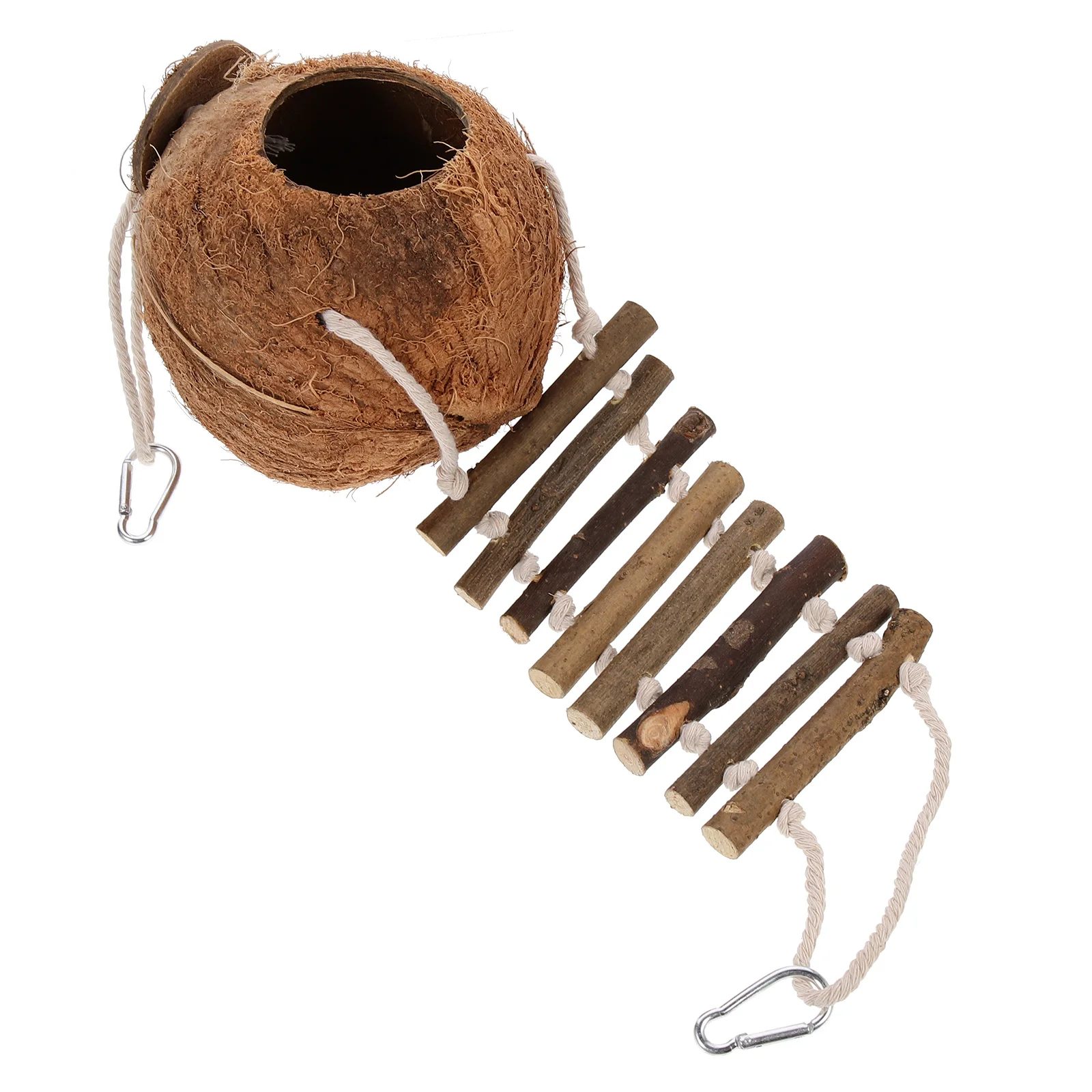 

1Set Durable Wooden Pet Nest Coconut Shell Hideaway Beautiful Hanging Bird Leopard Gecko Tank Accessories