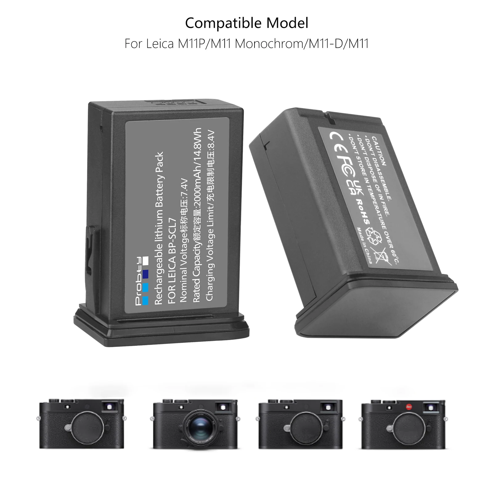 2000mAh ライカ M11 BP-SCL7 カメラ用充電式バッテリー