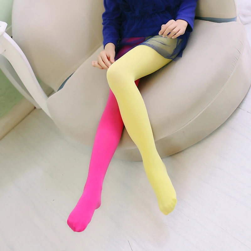 Infant children double color AB splicing velvet pantyhose asymmetrical candy for girls tights  детская одежда  külotlu çorap