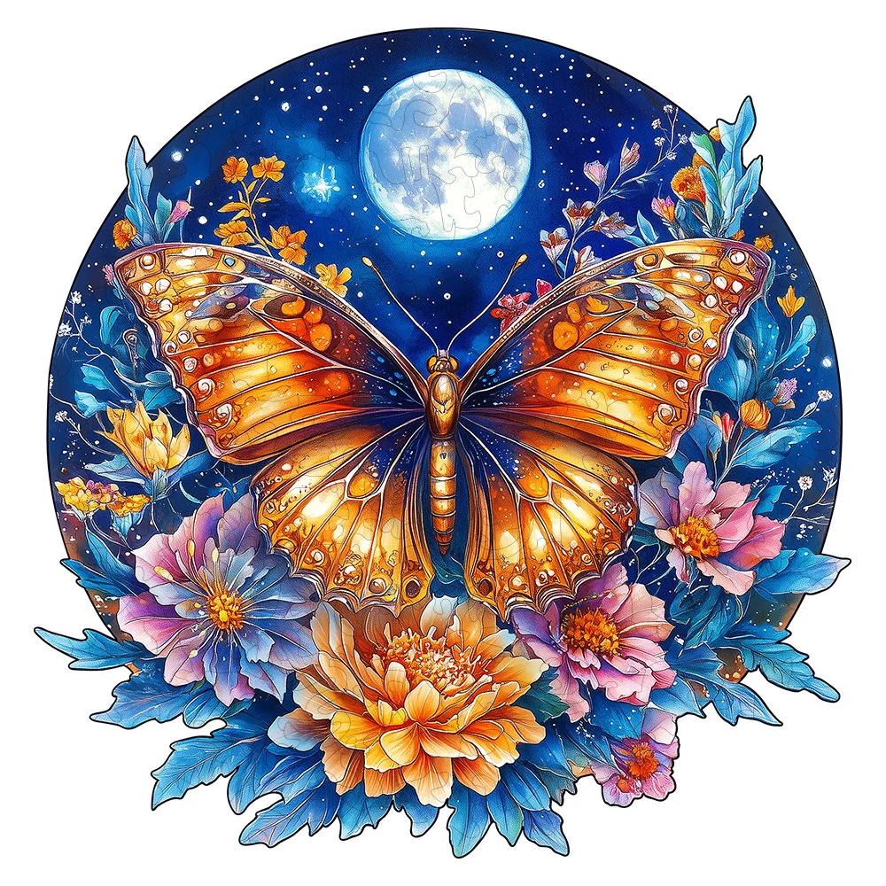 Rompecabezas de madera para adultos, rompecabezas de mariposas coloridas, formas únicas, piezas, rompecabezas de insectos, regalo fabuloso para niños y Adu