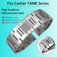 19mm 20.5mm 20mm 21mm 316L Stainless Steel Watchband Fit for Cartier Tank Solo Series Metal Waterproof Watch Strap Gift Tools