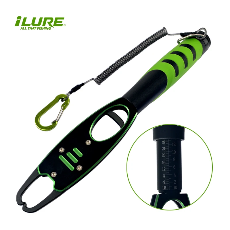 ILURE Fish Lip Grip Grabber With 15Kg Weight Scale Aluminum Alloy Holder Grabber Grip Lure Fishing Tackle Accessories Tool Pesca