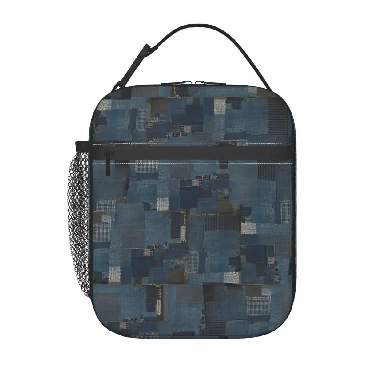 

Boro Denim Patchwork Thermal Insulated Lunch Bag Picnic Quilting Patches Portable Food Container Bags Thermal Cooler Lunch Boxes