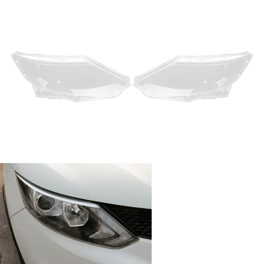 Coque de lumière de sauna droite pour Nissan Qashqai, abat-jour, couvercle d'objectif transparent, 2015, 2016, 2017